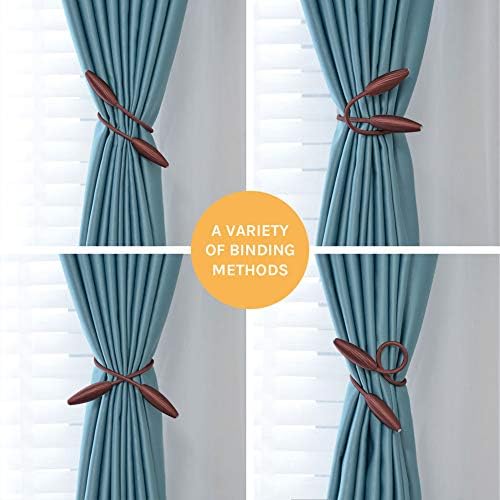 NICEEC 2 Pack DIY Curtain Tiebacks Clips Crystal Decorative Creative Twist Drape Tie Backs European Style Random Modelling Curtain Holdbacks for Home Kitchen Office Window Drapery (Brown)