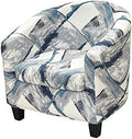 NILUOH Club Chair Slipcover 2 Piece Stretch Tub Chair Cover Round Barrel Chair Covers Non Slip Armchair Covers Couch Covers with Elastic Bottom for Bar Counter Living Room (36)