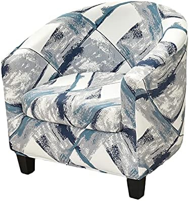 NILUOH Club Chair Slipcover 2 Piece Stretch Tub Chair Cover Round Barrel Chair Covers Non Slip Armchair Covers Couch Covers with Elastic Bottom for Bar Counter Living Room (36)