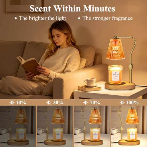 seenlast Red Candle Warmer Lamp with Timer Dimmer Adjustable Height,Mothers Day Gifts,Electric Wax Warmer Vintage Home Decor for Scented Jar Candles,Birthday Gifts for Women