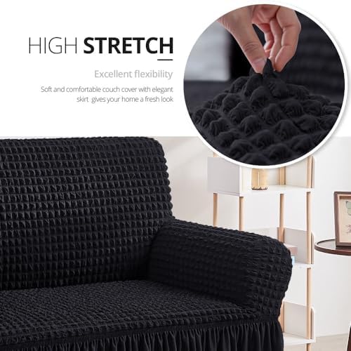 NICEEC Loveseat Covers Washable Love Seat Couch Covers Slipcover with Skirt