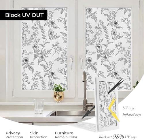 ADD.HERES Window Privacy Film, Glass Decorative Static Cling, 17.5" x 78.7"