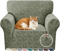 YEMYHOM 1 Piece Stretch Chair Sofa Slipcovers Couch Covers for 1 Seat, Jacquard Armchair Covers with Non-Slip Elastic Bottom, Thickened Furniture Protector for Dogs Pets kids (Small, Army Green）