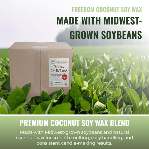 American Soy Organics Freedom Coconut Soy Wax Beads, Candle Wax, 25 lbs