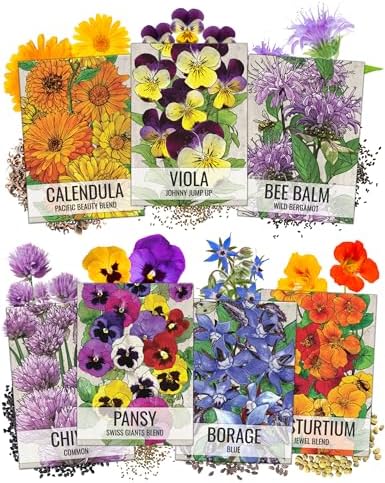 Seed Needs Edible Flower Seeds Variety Pack of 7 Wildflowers for Garnishing