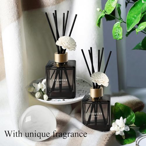 Reed Diffuser Set, 6.1 oz (180 ml) Blue Sea Scented Diffuser with Sticks Long-Lasting Home Fragrance Reed Diffuser for Home Room Office Bathroom Shelf Decor
