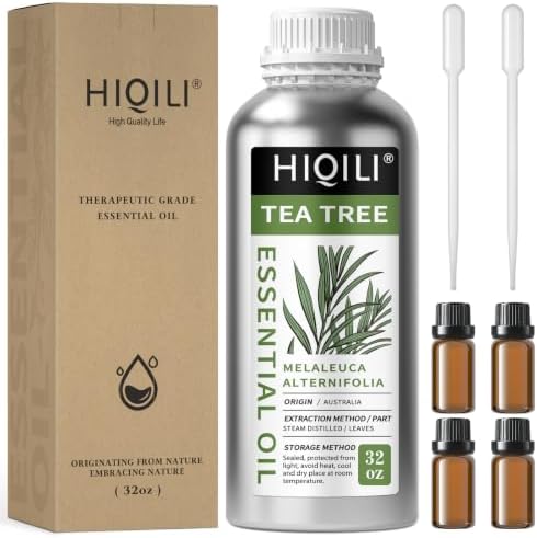 HIQILI Tea Tree Oil Large Capacity for DIY Candles, Soaps and Nail Care