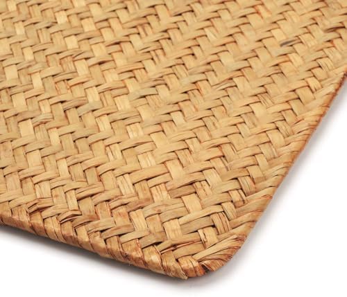 4 Pack Rectangular Woven Placemats, Natural Seagrass Place Mats, 17" x 12", Rattan Wicker Table Mats for Dining Table