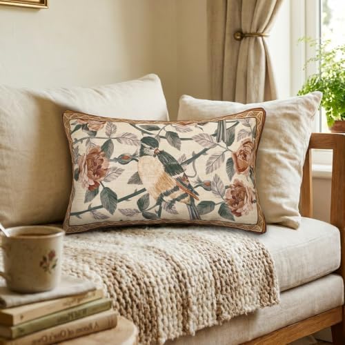 patdrea Designer Vintage Lumbar Throw Pillow Cover,12"x20",Set of 2