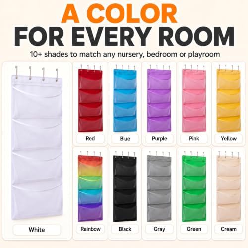 Honeyera The Original Stuffed Animal Storage (Patented) - Over Door Organizer for Stuffies, Baby Ideas Holder, Toy Plush Hammock Hanging Net Big Girls Toddler Large Bag Animals Stuffy Behind