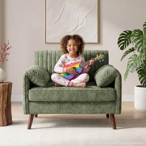 Modern Oversized Accent Reading Chair for Living Room, 43", Chenille, Green