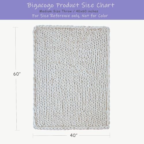Bigacogo Chunky Knit Throw Blanket for Couch, 40x60 inches, Peach Fuzz