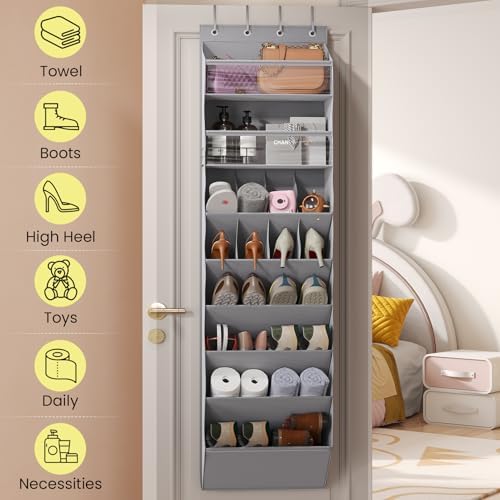 Mefirt XL Clear Over the Door Shoe Organizer for Closet Fit 25 Pairs
