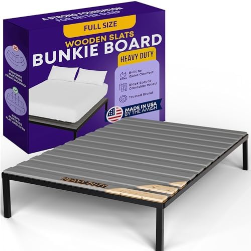 Greaton, Wooden Full Bed Slats for Support Under Mattress with Cover – Replacement Wood Slats for Full Size Bed Frame – Under Mattress Support Without Extra Height – 3.38-Inch Standard Width
