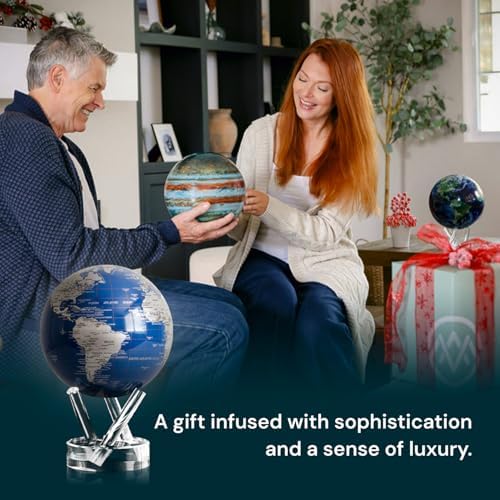 MOVA Self Rotating Globe, Royal Blue and Silver Classic (4.5")