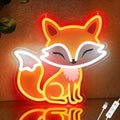 Fox Neon Sign, Dimmable LED Night Light for Bedroom Wall Decor, Cute Fox Room Decor Gift for Kids Teens and Fox Lovers