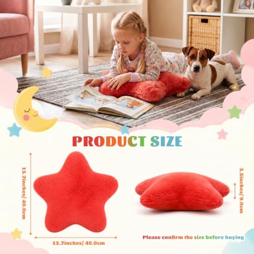 Soaoo 5 Pcs Star Fluffy Pillow Star Shape Pillow, Morandi Collection