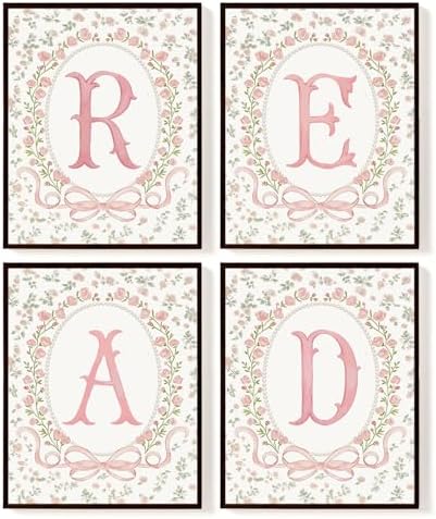 SkyCozy Pink Floral Girl Nursery Decor for Classroom Reading Corner Decor