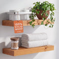 Homeforia 18 Inch Floating Shelves, High-End Solid Pine Wood, Set of 4