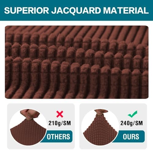 Turquoize Stretch Armrest Covers for Chairs and Sofas Couch Arm Covers for Sofa Spandex Jacquard Armrest Cover Anti-Slip Furniture Protector Armchair Slipcovers for Recliner Set of 2, Burnt Brick