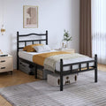 14 Inch Metal Bed Frame - Twin Size Heavy Duty Bedframe with Headboard & Footboard Black Basic Steel Slats Platform No Box Spring Needed/Easy Assembly/Noise Free