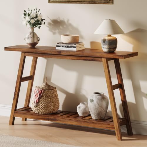ChooChoo 53.9 Inch Long Console Tables for Entryway, Hallway Table, 2-Tier