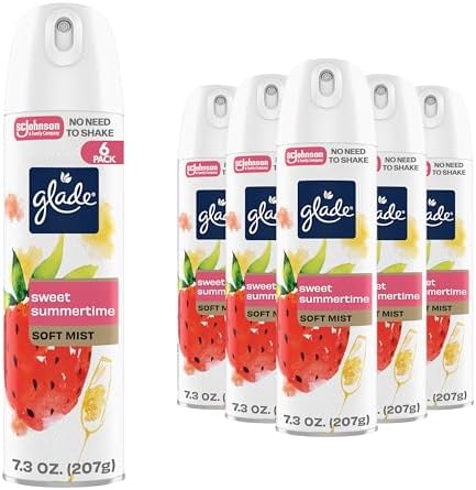 Glade Air Freshener Room Spray, Sweet Summertime Scent, Odor Fighting to Deliver Long Lasting Freshness, 7.3 Oz, 6 Count