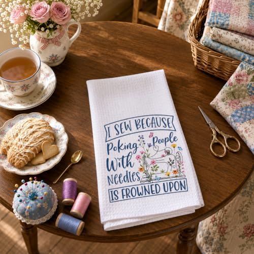 LXOMILL Sewing Gifts for Women, Quilting Kitchen Towels, Funny Sewist Gift