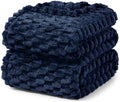 Exclusivo Mezcla 3D Fleece California King Blanket for Bed, Navy Blue