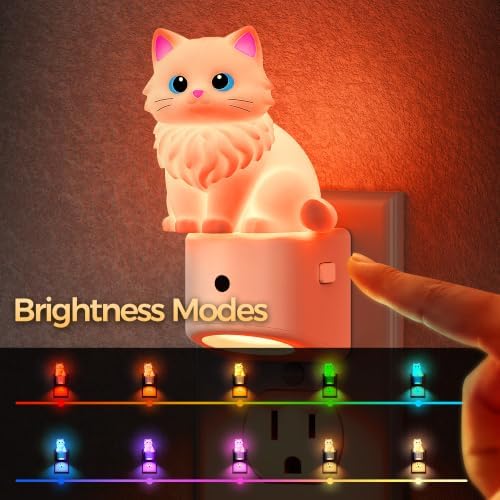 DORESshop Night Light for Kids,Ragdoll Cat Night Lights Plug into Wall