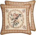 patdrea Designer Vintage Square Throw Pillow Cover,18"x18",Set of 2
