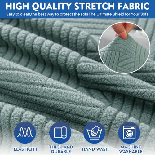 XINEAGE XL Sofa Slipcover Pet Friendly, Stretch Couch Cover,Light Green