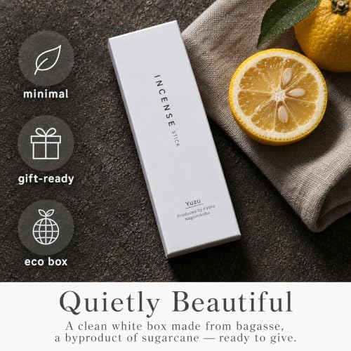 なごみ工房 Kyoto Yuzu Incense Sticks - Japanese Temple Aroma, Ideal for Relaxation & Meditation, Approx. 60 Sticks (0.044 Pounds) - Premium Quality Incense for Spiritual & Home Use Nagomikobo