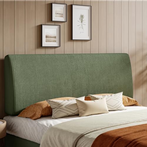 Pinmoco 4.7" Upholstered Headboard for King Size Bed, Height Adjustable and Ergonomic Headboard, Easy Assemble, Sturdy and Durable, Olive Green