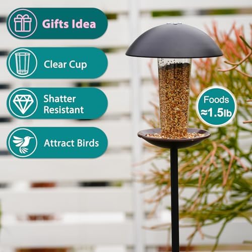 Goodeco Metal Bird Feeder with Pole Stand - 1.5lb Capacity