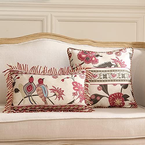 patdrea Designer Vintage French Lumbar Throw Pillow Cover,12"x20"