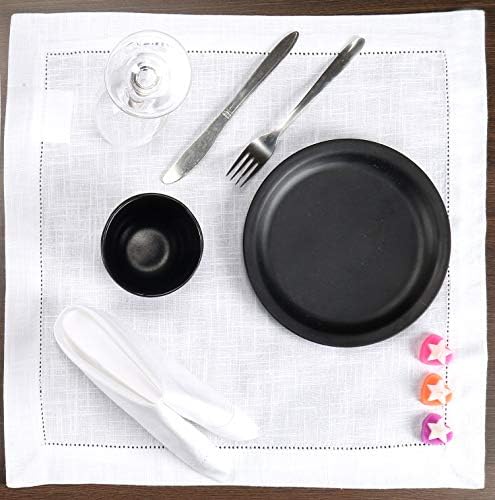 Lightnpro White Hemstitched Cotton Napkins, 18x18 Inch, Set of 6