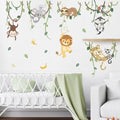 decalmile Jungle Animals Climbing Tree Lion Monkey Wall Decals Stickers