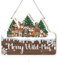 MOTERMATE Rustic Winter Christmas Wild Animal Sign Decor for Home 10x8 Inch