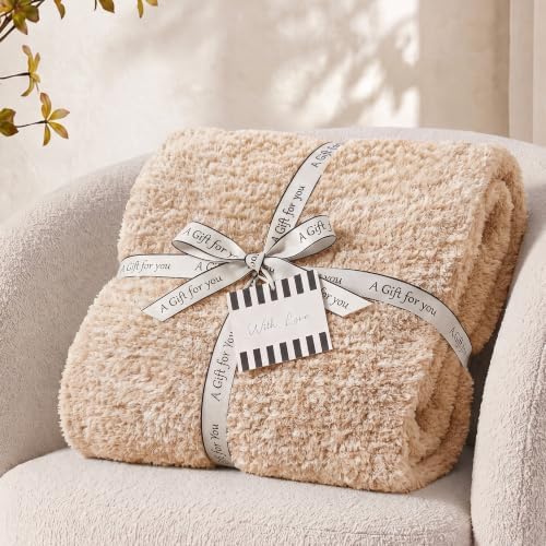 Monbix Soft Throw Blanket for Couch-Cozy Reversible Knitted Blankets