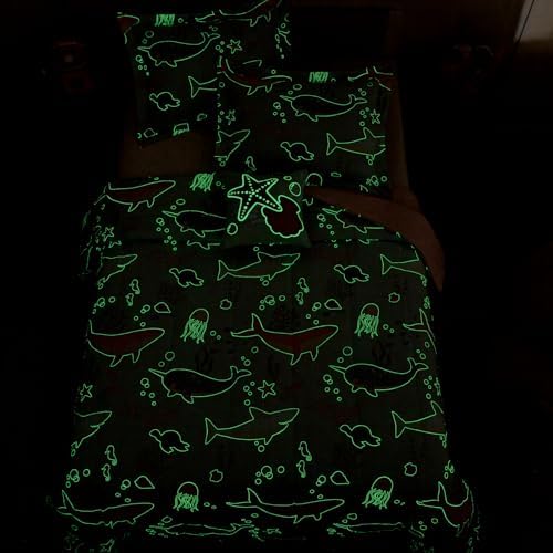Full Size Comforter Sets for Girls/Boys-4 Pieces Glow in the Dark Bedding