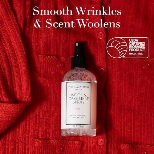 The Laundress Wool and Cashmere Fabric Spray, Wool Dewrinkle Spray, Upholstery and Linen Spray, Fabric Refresher, Cedar Scent, 8 Fl Oz (Pack of 2)