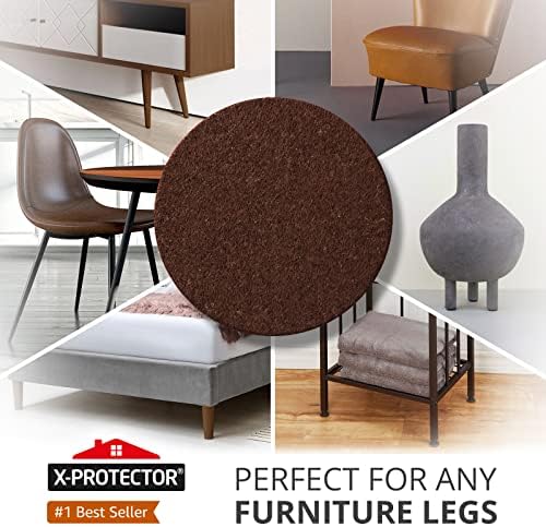 Felt Furniture Pads X-Protector - 48 PCS 1" - Premium Felt Pads (Brown)