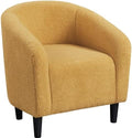 Yaheetech Small 25.5in Wide Sherpa Barrel Accent Chair, Mustard Yellow