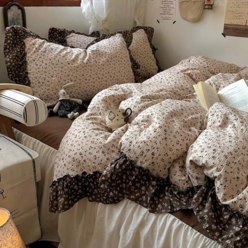 Vintage Duvet Cover Set 3 Pcs,Twin Size 68"×86" Comforter Cover