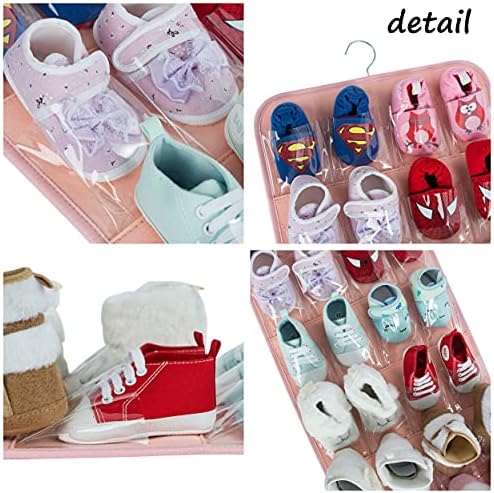PACMAXI Over The Door Shoes Organizer for 12 Pairs of Baby Shoes Boys Girl