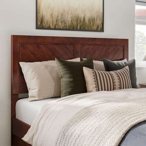 AFI, Canyon Queen Solid Wood Rustic Farmhouse Headboard, Walnut