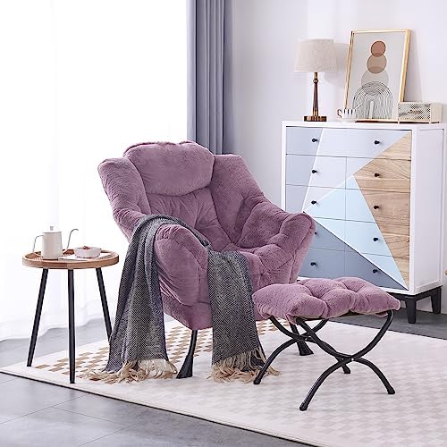 LITA Lazy Chair with Ottoman, Comfy Accent Reading Chair