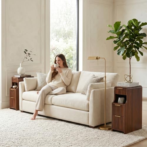 8 Inch Narrow Nightstand, 3 Drawers & Shelf, 1 Pack