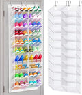 Over the Door Shoe Organizer for 20-30 Pairs, 10-Tier, White